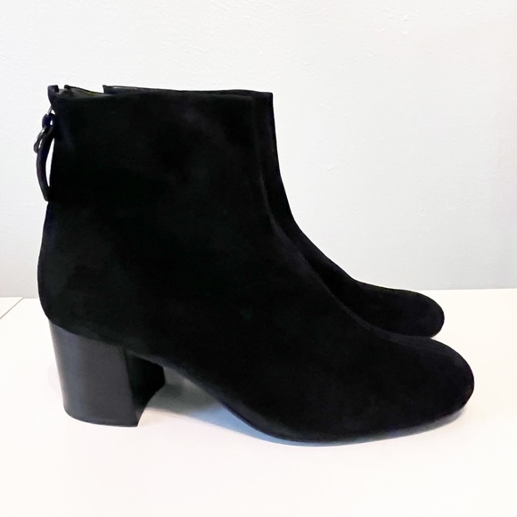 Paul Green Black Suede Ankle Booties with Chunky Block Heel Size 7.5 - Picture 3 of 11